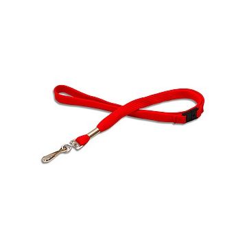 Lanyard flat 12 mm Swivel-Hook Break-Away Red - 10 pieces