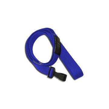Lanyard flat 10 mm plastic hook Break-Away Royal-Blue - 10 pieces