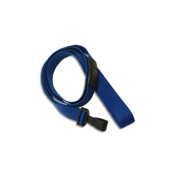 Lanyard flat 10 mm plastic hook Break-Away Navy-Blue - 10 pieces