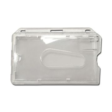 Card holder horizontal crystal clear thumb slide