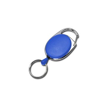 Oval yoyo with mounting bracket and metal ring - blue