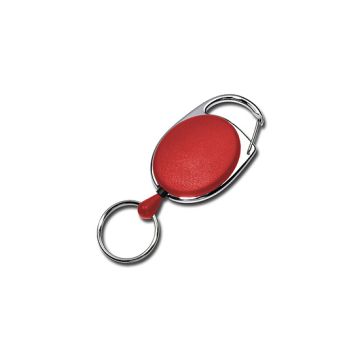Oval yoyo with mounting bracket and metal ring - red