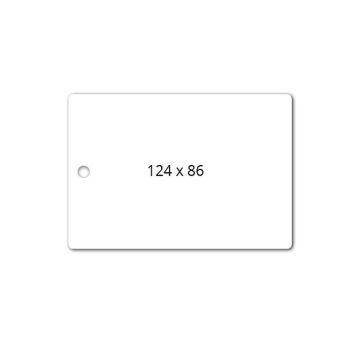 PVC card blanco 124 x 86 x 0.5 mm with round hole short side (100 pieces)