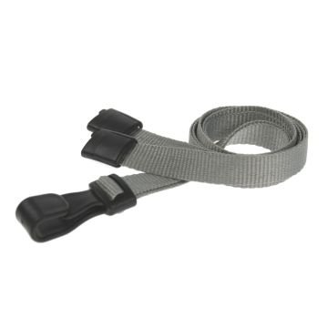 10mm rPET Lanyards With Plastic J-Clip - Pack of 100 / gray