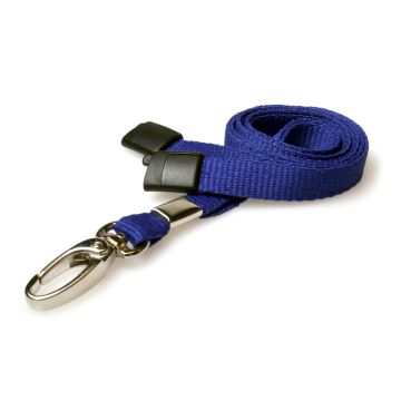 10mm rPET Lanyards w Metal Lobster Clip - Pack of 100 / Navy blue