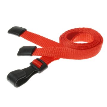 10mm rPET Lanyards With Plastic J-Clip - Pack of 100 / red