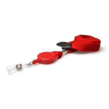 16mm rPET Flexiweave Lanyards Card Reel - Pack of 50 / red