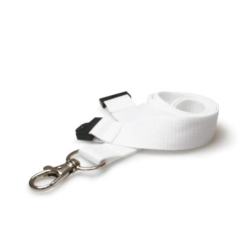 20mm Lanyards with Metal Trigger Clip - Pack of 100 / white