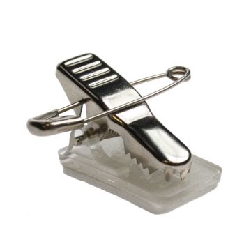 Metall Krokoclip mit Anstecknadel und selbstklebendem Pad 23x14mm (100 Stk.)