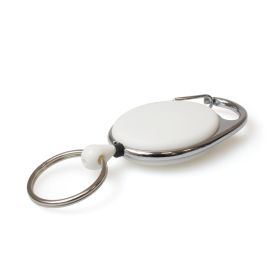 Carabineer Card Reel wth Key Ring - Pack 50 / white