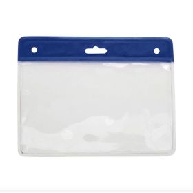 Card holder horizontal vinyl 77 x 94 mm color bar Navy Blue (1)