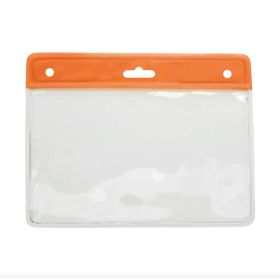 Card holder horizontal vinyl 77 x 94 mm color bar orange (1)