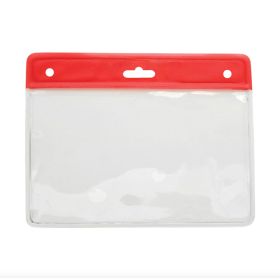 Card holder horizontal vinyl 77 x 94 mm color bar red (1)