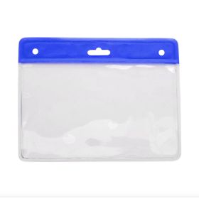 Card holder horizontal vinyl 77 x 94 mm color bar royal blue (1)