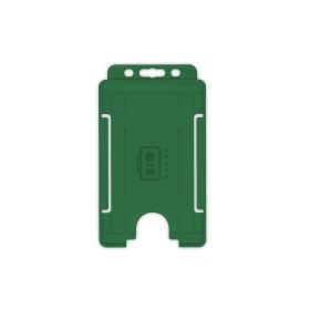 BioBadge Open Faced Holders, Portrait - Pack of 100 / dark green