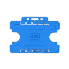 BioBadge Dual-Sided Holders Landscape - Pack of 100 / light blue