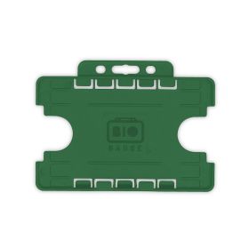 BioBadge Dual-Sided Holders Landscape - Pack of 100 / dark green