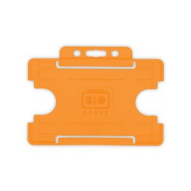 BioBadge Open Faced Holders Landscape - Pack of 100 / orange