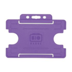 BioBadge Open Faced Holders Landscape - Pack of 100 / purple