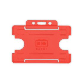 BioBadge Open Faced Holders Landscape - Pack of 100 / red