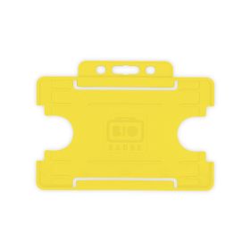 BioBadge Open Faced Holders Landscape - Pack of 100 / yellow