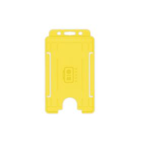 BioBadge Open Faced Holders, Portrait - Pack of 100 / yellow