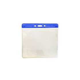Card holder horizontal vinyl 93 x 114 mm - color bar blue