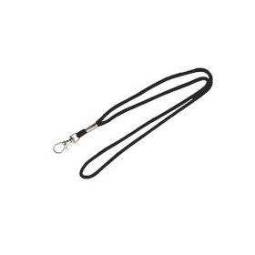 Lanyard round snap hook black - 10 pieces