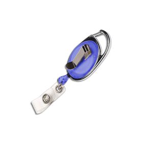 Oval yoyo with mounting bracket and extra clip - blue transparent
