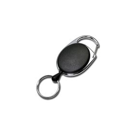 Oval yoyo with mounting bracket and metal ring - black