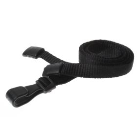 10mm rPET Lanyards With Plastic J-Clip - schwarz