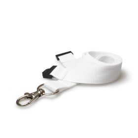 20mm Lanyards with Metal Trigger Clip - weiß