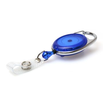 Blue Carabineer Card Reel wth Strap Clip - Pack 50