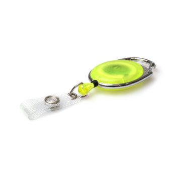 Carabineer Card Reel wth Strap Clip - Pack 50 / gelb transparent