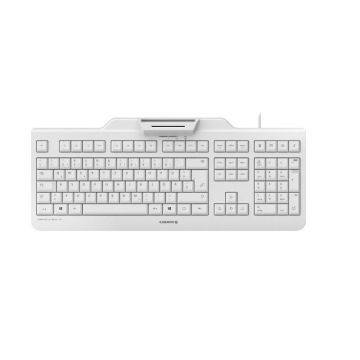 CHERRY Secure Board USB Tastatur mit Smartcard/RF/NFC Leser weißgrau