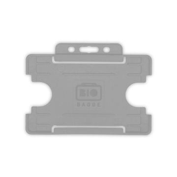BioBadge Porte-étiquettes à face ouverte Paysage - Pack de 100 / gris