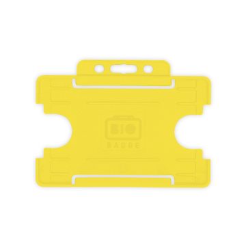 BioBadge Porte-étiquettes à face ouverte Paysage - Pack de 100 / jaune