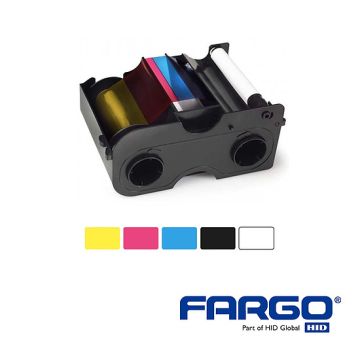 Fargo DTC1250e ribbon YMCKO with cleaning roller (250 prints)