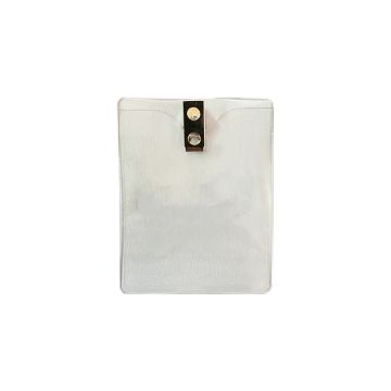 Card holder horizontal vinyl 99 x 81 mm with crocodile clip