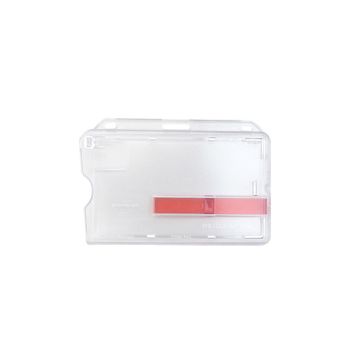 Horizontal card holder for 1 card with red slider