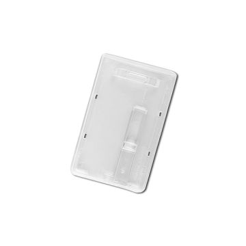 Vertical card holder for 1 card with transparent slider