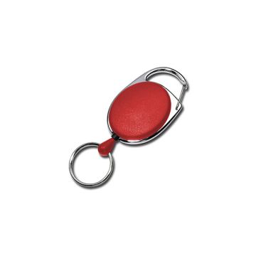 Jojo oval mit Befestigungsbügel und mit Metallring - rot