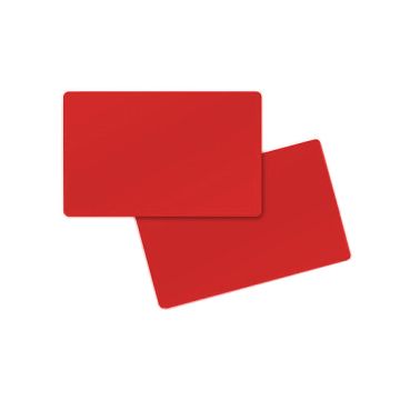 PVC card red matt on both sides 86 x 54 x 0.76 mm (500 pieces)