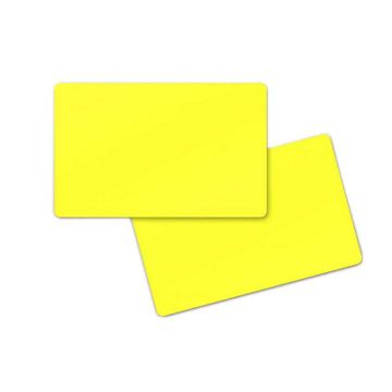 Carte PVC double face jaune mat 86 x 54 x 0,76 mm (500 pièces)