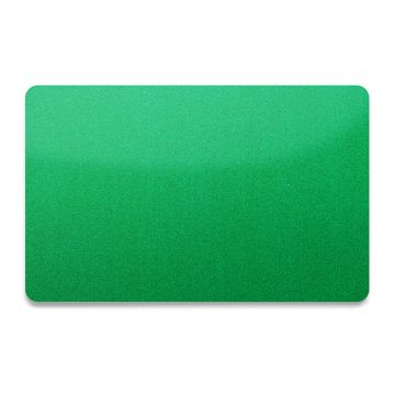 Tarjeta PVC doble cara verde metalizado 86 x 54 x 0,76 mm (500 unidades)