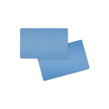 Tarjeta de PVC doble cara azul claro metalizado 86 x 54 x 0,76 mm (500 unidades)