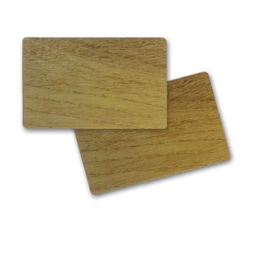 Tarjeta de PVC, efecto madera por ambas caras 86 x 54 x 0,76 mm (500 unidades)