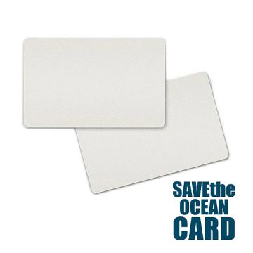 SAVEtheOCEAN-Card Blanco, plástico reciclado del mar, 86 x 54 x 0,76 mm (100 unidades)