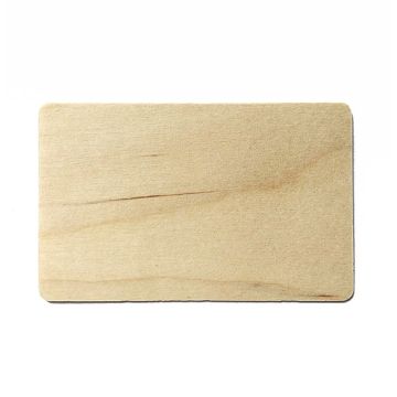 Carte en bois, placage en bois véritable, 86 x 54 x 0,76 mm (500 pièces)