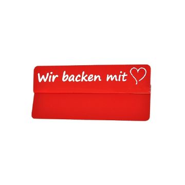 Lengüeta de promoción PVC 86 x 18 mm roja We bake with heart (10)